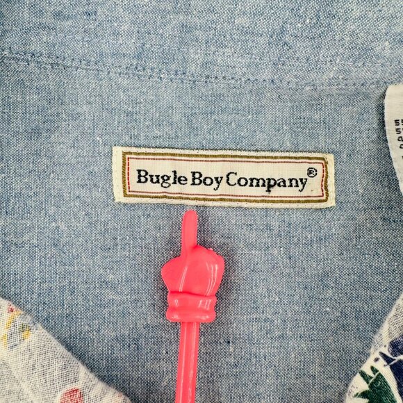 Vintage Bugle Boy Company Hawaiian Shirt XXL 100% Cotton Floral Beach‎ Print - Picture 2 of 5